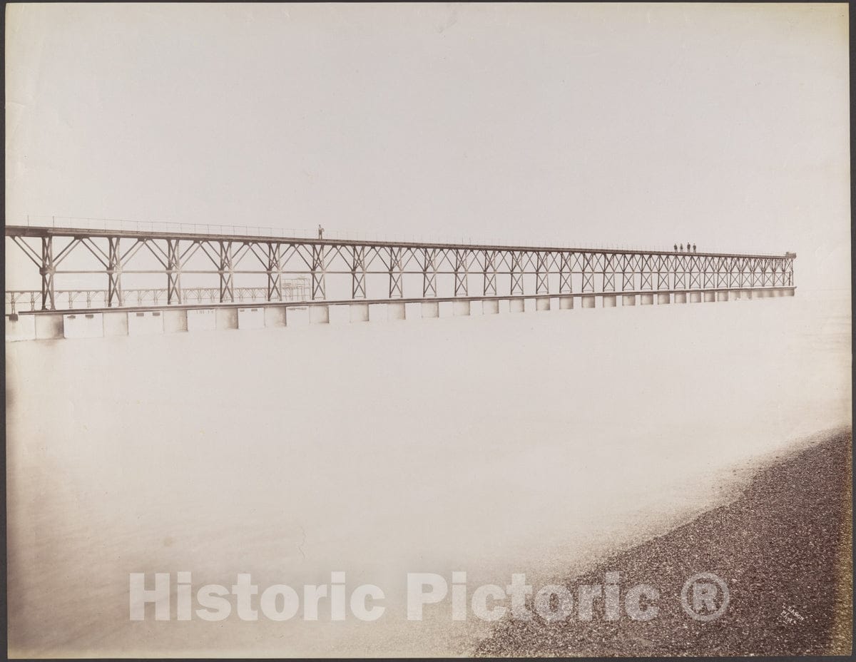 Photo Print : Louis Lafon - Tubular Jetty, Mouth of The Adour, Port of Bayonne : Vintage Wall Art