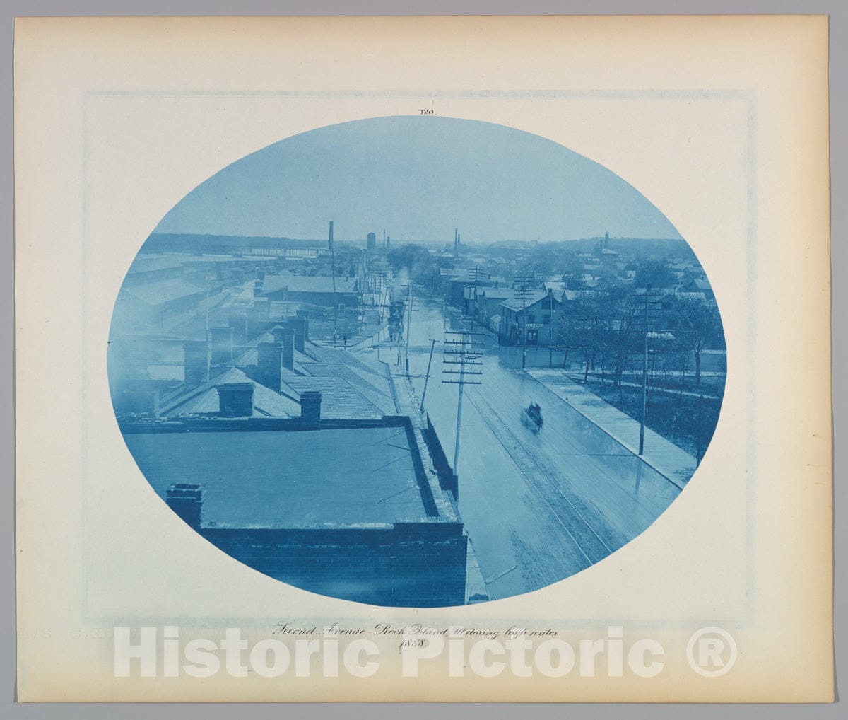 Photo Print : Henry P. Bosse - Second Ave Rock Island, Ill. During high Water : Vintage Wall Art