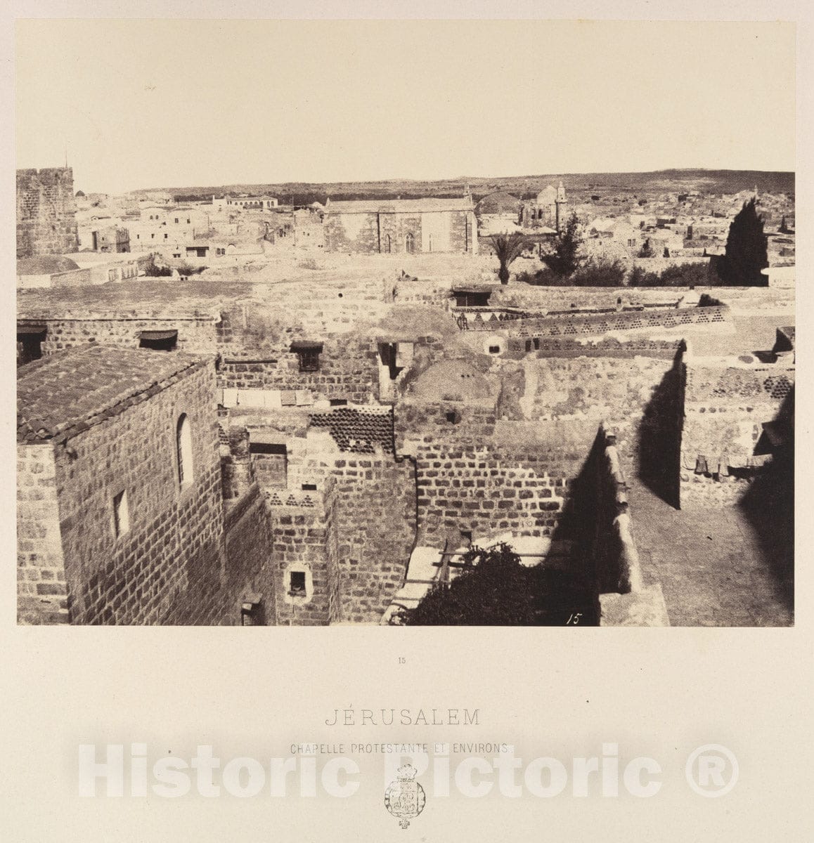 Photo Print : Louis de Clercq - Jérusalem. Chapelle protestante et Environs : Vintage Wall Art