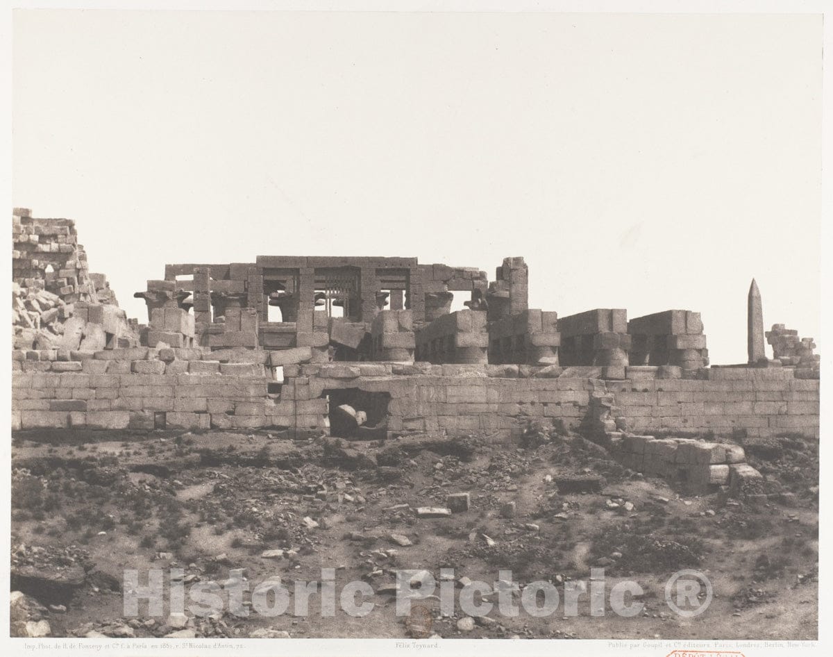 Photo Print : Félix Teynard - Karnak (Thèbes), Enciente du Palais Vue du Point H : Vintage Wall Art