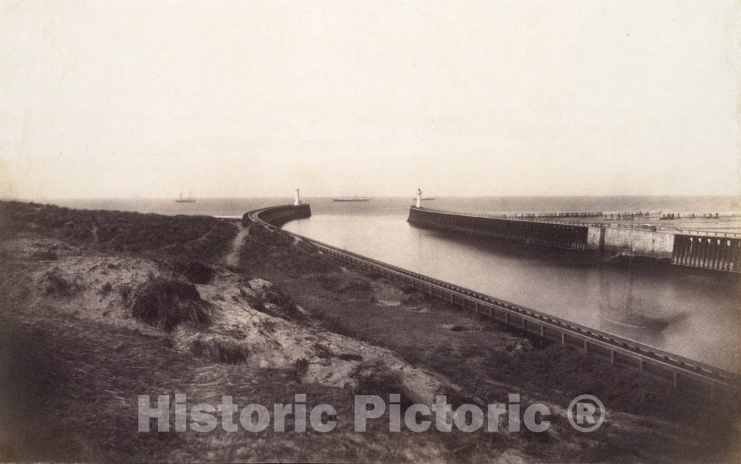 Photo Print : Édouard Baldus - Entrance to The Port of Boulogne : Vintage Wall Art