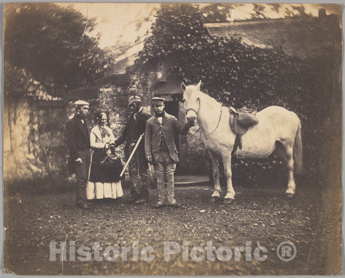 Photo Print : Rural Group with Horse : Vintage Wall Art