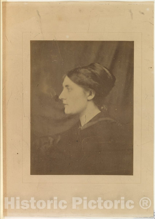 Photo Print : Julia Margaret Cameron - Unidentified Woman in Profile : Vintage Wall Art