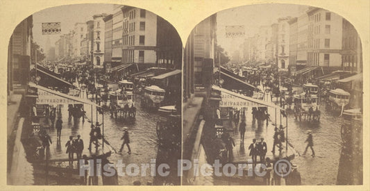 Art Print : Edward Anthony - Broadway on a Rainy Day : Vintage Wall Art