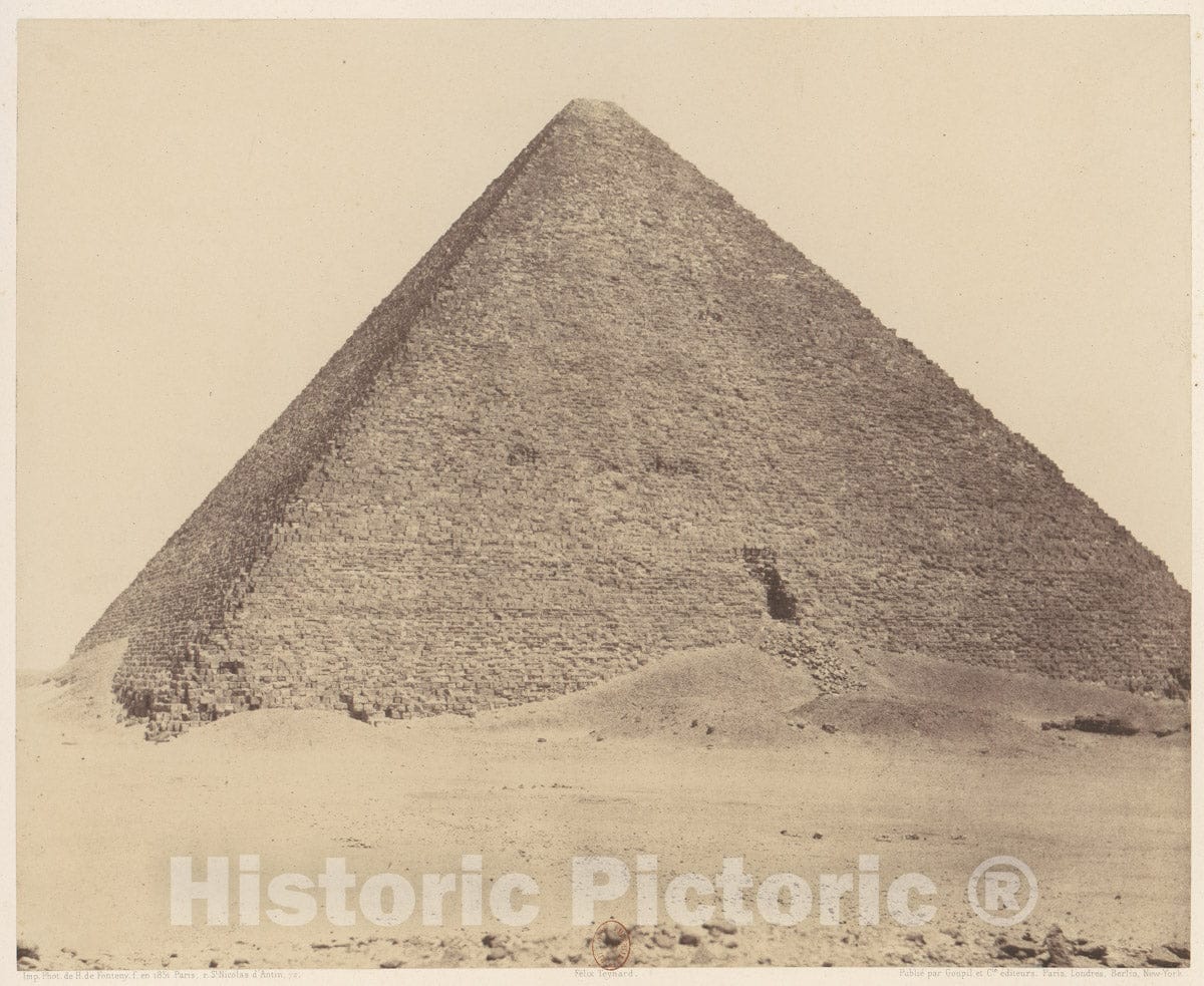 Photo Print : Félix Teynard - Djîzeh (Nécropole de Memphis), Pyramide de Chéops (Grande Pyramide) - 408224 : Vintage Wall Art
