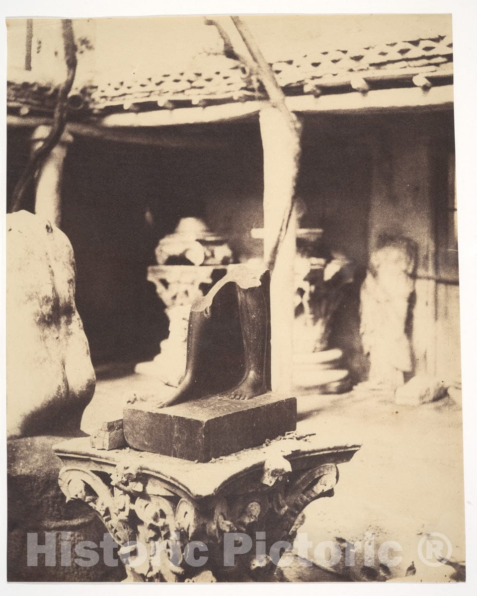 Photo Print : John Beasley Greene - Fragment of an Egyptian Statue in The Museum at Cherchell, Algeria : Vintage Wall Art
