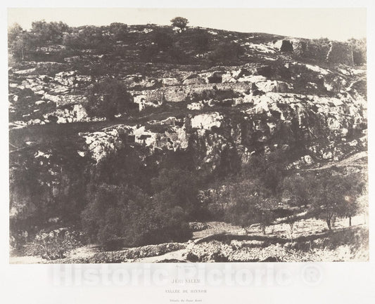 Photo Print : Auguste Salzmann - Jérusalem, Vallée de Hinnom, Détails du flanc Droit, 2 : Vintage Wall Art