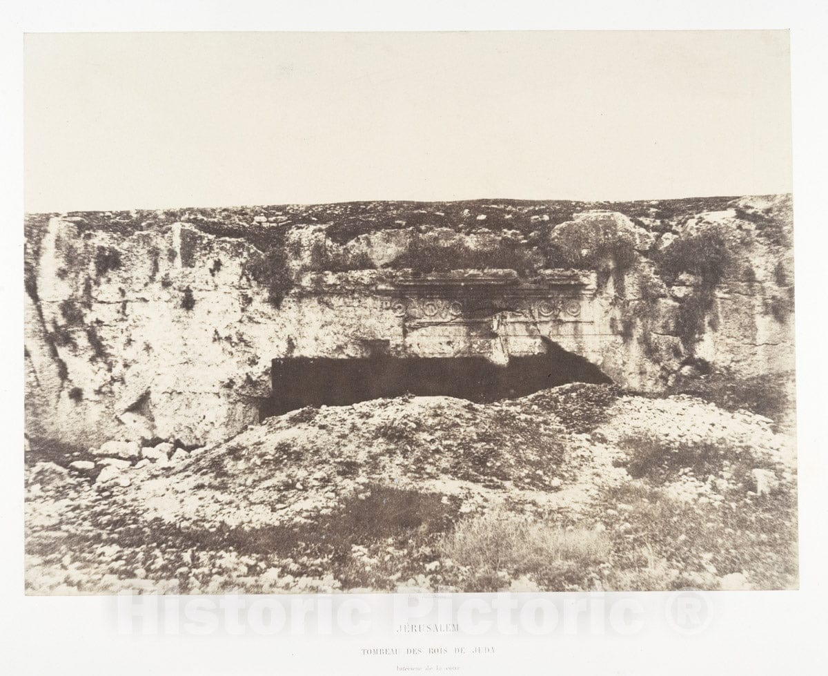 Photo Print : Auguste Salzmann - Jérusalem, Tombeau des Rois de Juda, Intérieur de la Cour : Vintage Wall Art