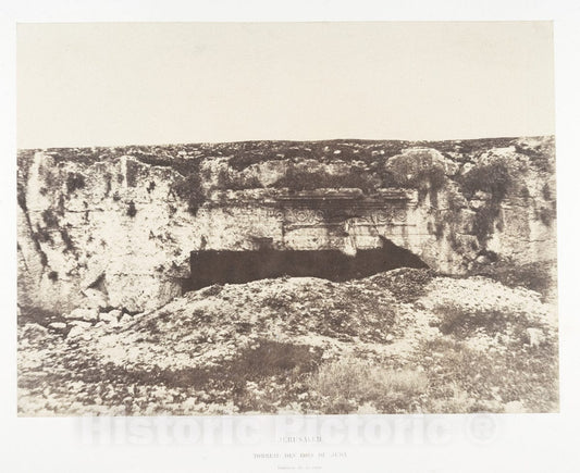 Photo Print : Auguste Salzmann - Jérusalem, Tombeau des Rois de Juda, Intérieur de la Cour : Vintage Wall Art