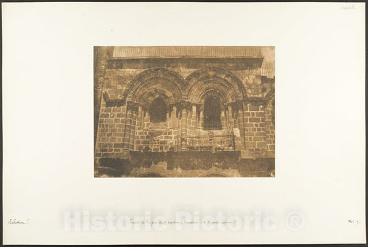Photo Print : Maxime Du Camp - Façade de l'Eglise du St. Sépulcre, à Jérusalem (No. 2 Partie supérieure) : Vintage Wall Art