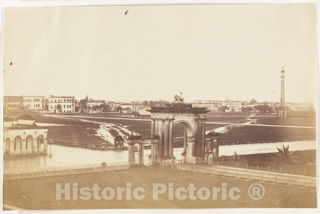 Photo Print : John Constantine Stanley - The Maidan from Government House During The Rains : Vintage Wall Art