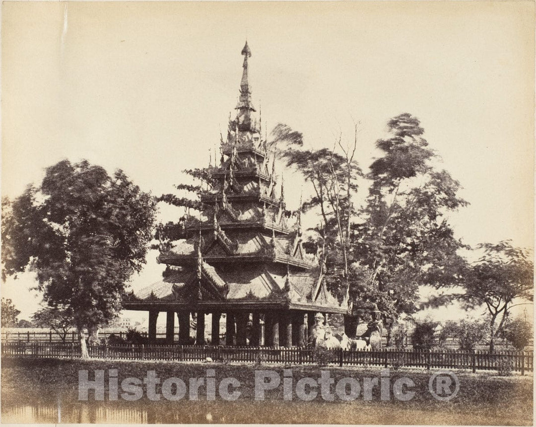 Photo Print : Captain R. B. Hill - Burmese Pagoda in The Eden Gardens, Calcutta : Vintage Wall Art