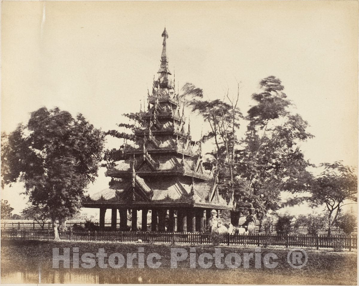 Photo Print : Captain R. B. Hill - Burmese Pagoda in The Eden Gardens, Calcutta : Vintage Wall Art
