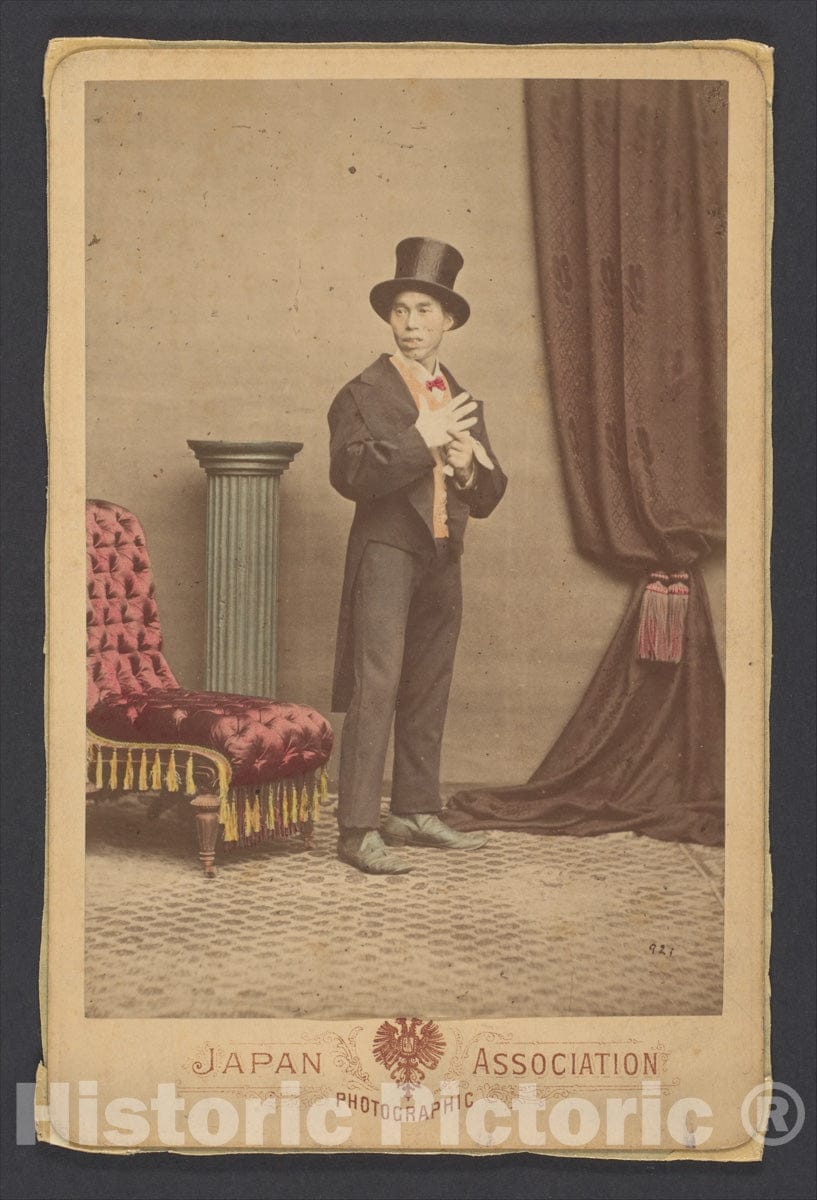 Photo Print : Raimund von Stillfried - Studio Portrait of a Japanese Man in Western Clothing : Vintage Wall Art