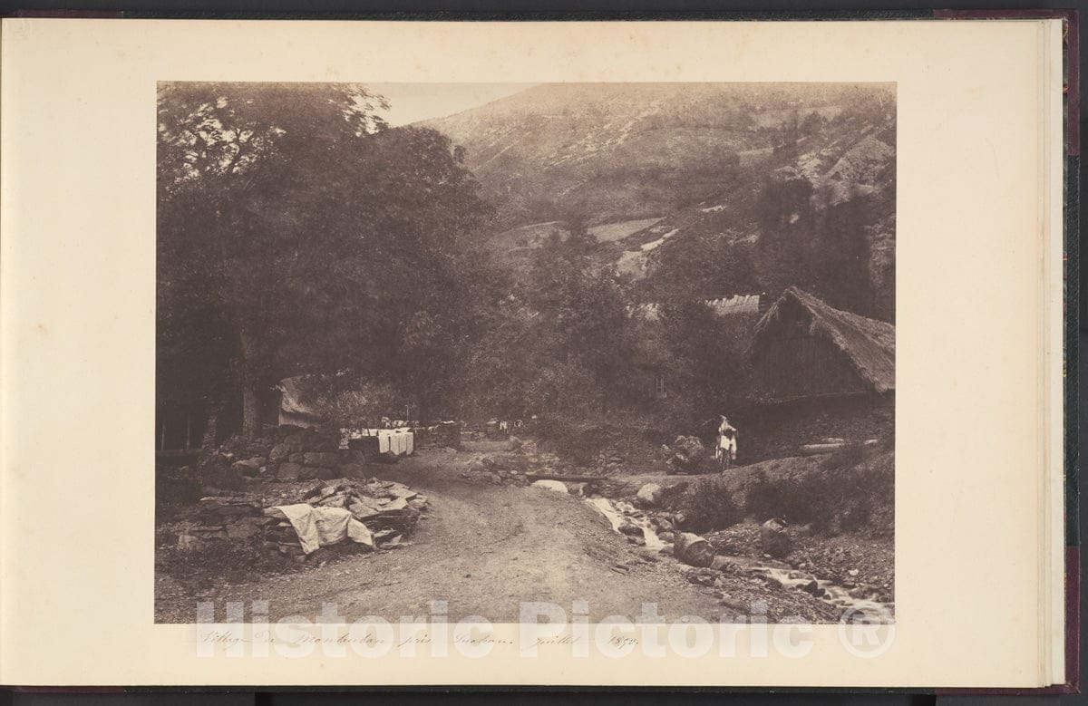 Photo Print : Joseph Vigier - Village de Montaubant Pris de Luchon : Vintage Wall Art