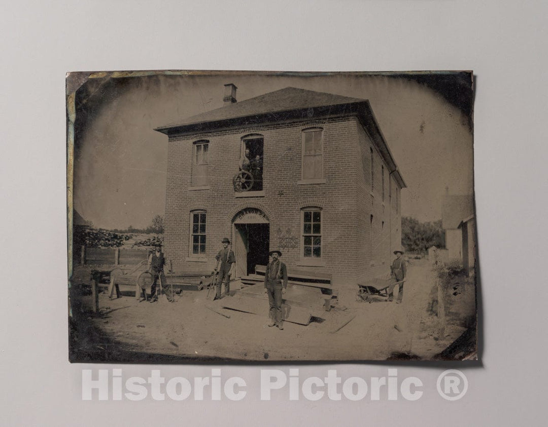 Art Print : A.S. Howard Building Under Construction - Artist Unknown : Vintage Wall Art