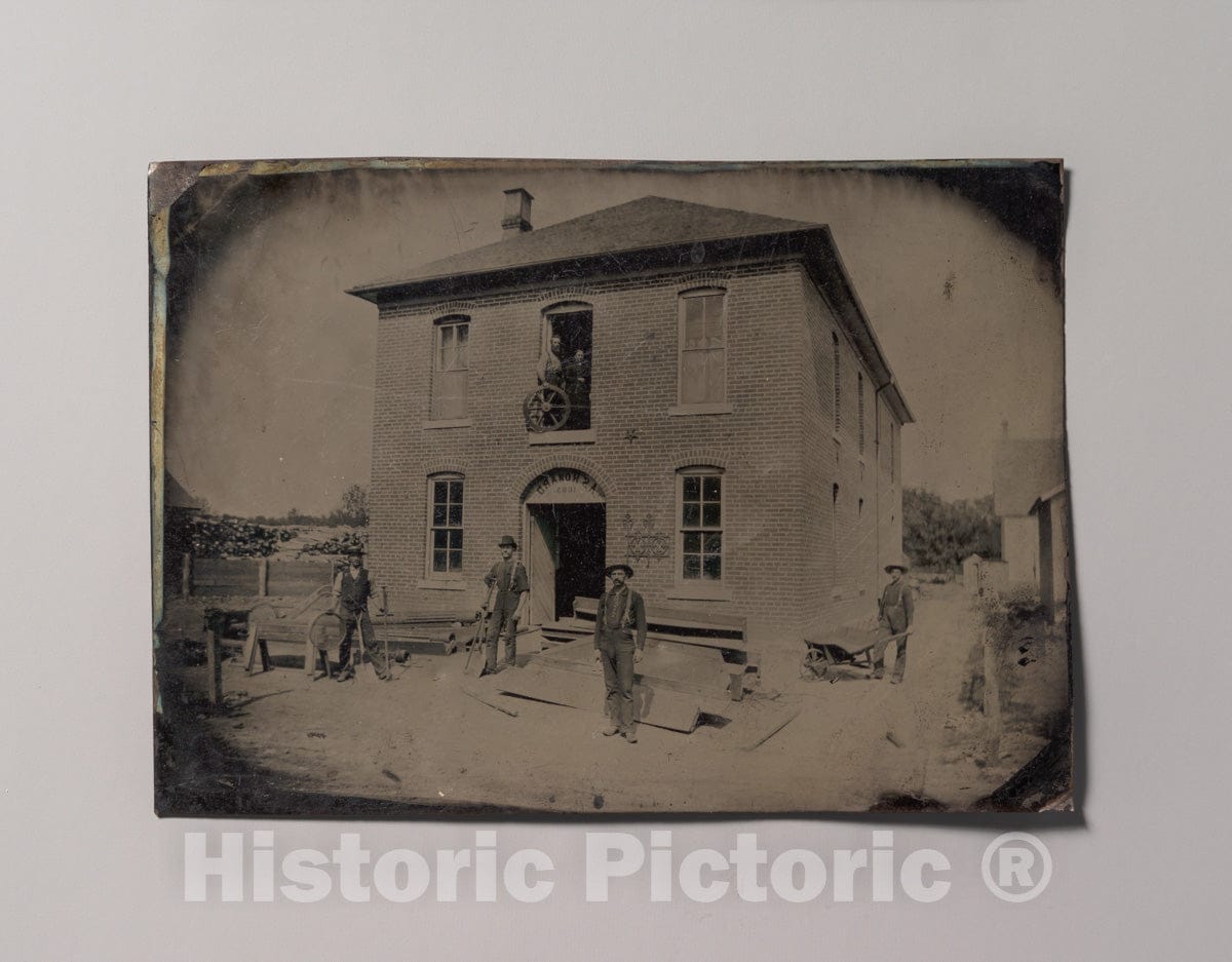 Art Print : A.S. Howard Building Under Construction - Artist Unknown : Vintage Wall Art