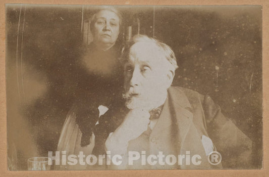 Photo Print : Edgar Degas - Self-Portrait with Zoé Closier : Vintage Wall Art