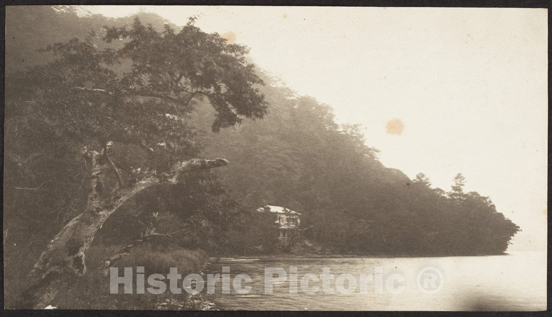Photo Print : Adolf de Meyer - House Beside Lake, Japan : Vintage Wall Art