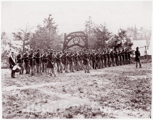 Photo Print : Formerly Mathew B. Brady - Co. A, 30th Pennsylvania Infantry, Camp Mott Hooton : Vintage Wall Art