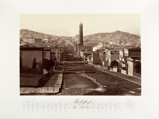 Photo Print : Carleton E. Watkins - First Street, San Francisco : Vintage Wall Art