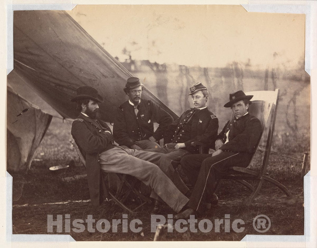 Photo Print : Alexander Gardner - Four Officers : Vintage Wall Art