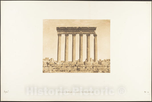 Photo Print : Maxime Du Camp - Colonnade du Temple du Soleil, à Baâlbek (Héliopolis) 2 : Vintage Wall Art