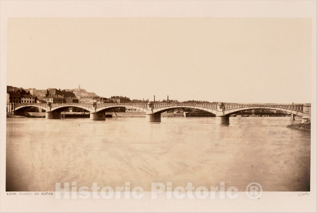 Photo Print : Édouard Baldus - Lyon, Viaduc du Rhône 2 : Vintage Wall Art