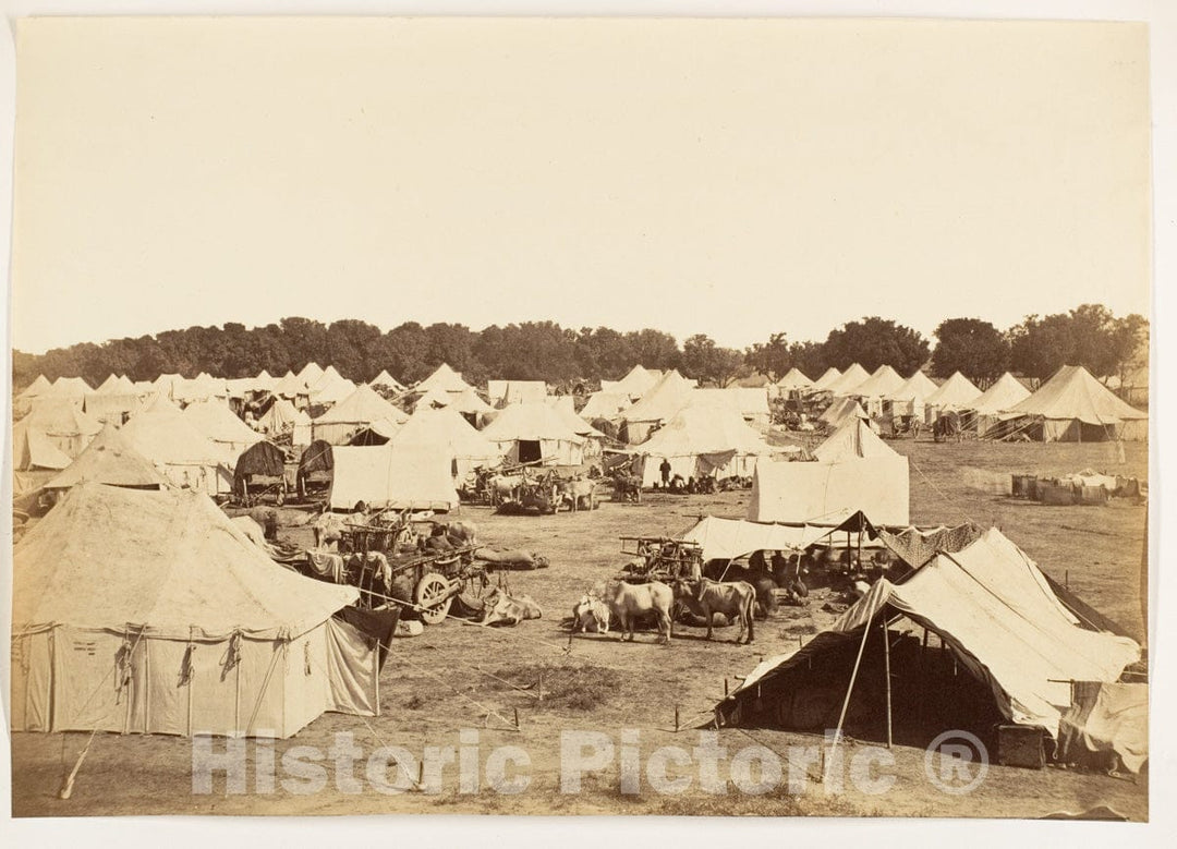 Photo Print : Right Flank of Governor Generals Camp : Vintage Wall Art