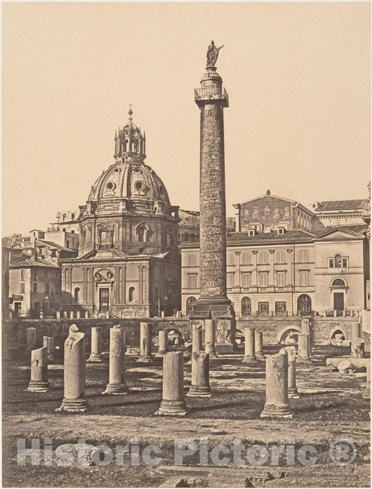 Photo Print : Eugène Constant - Foro e Colonna di Trajano : Vintage Wall Art