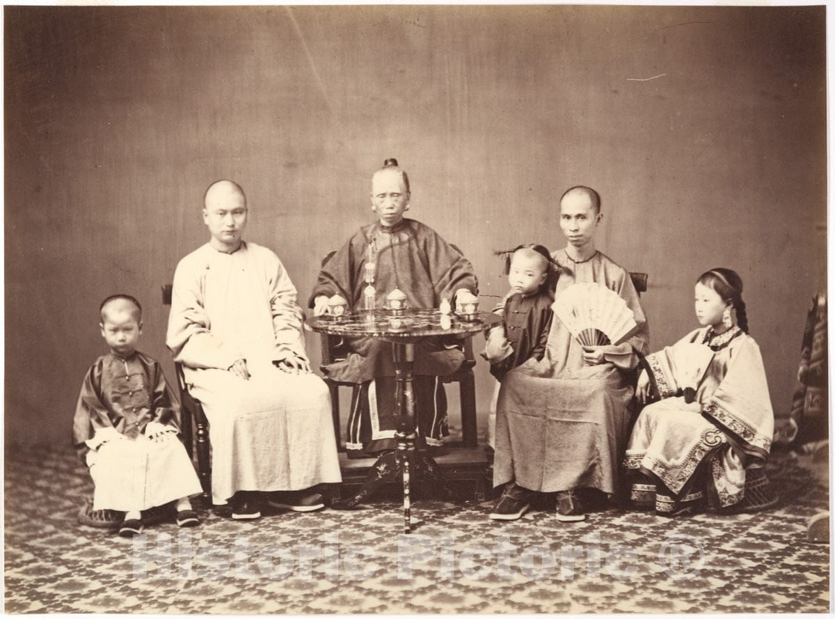 Photo Print : Milton M. Miller - Mandarin with Family : Vintage Wall Art