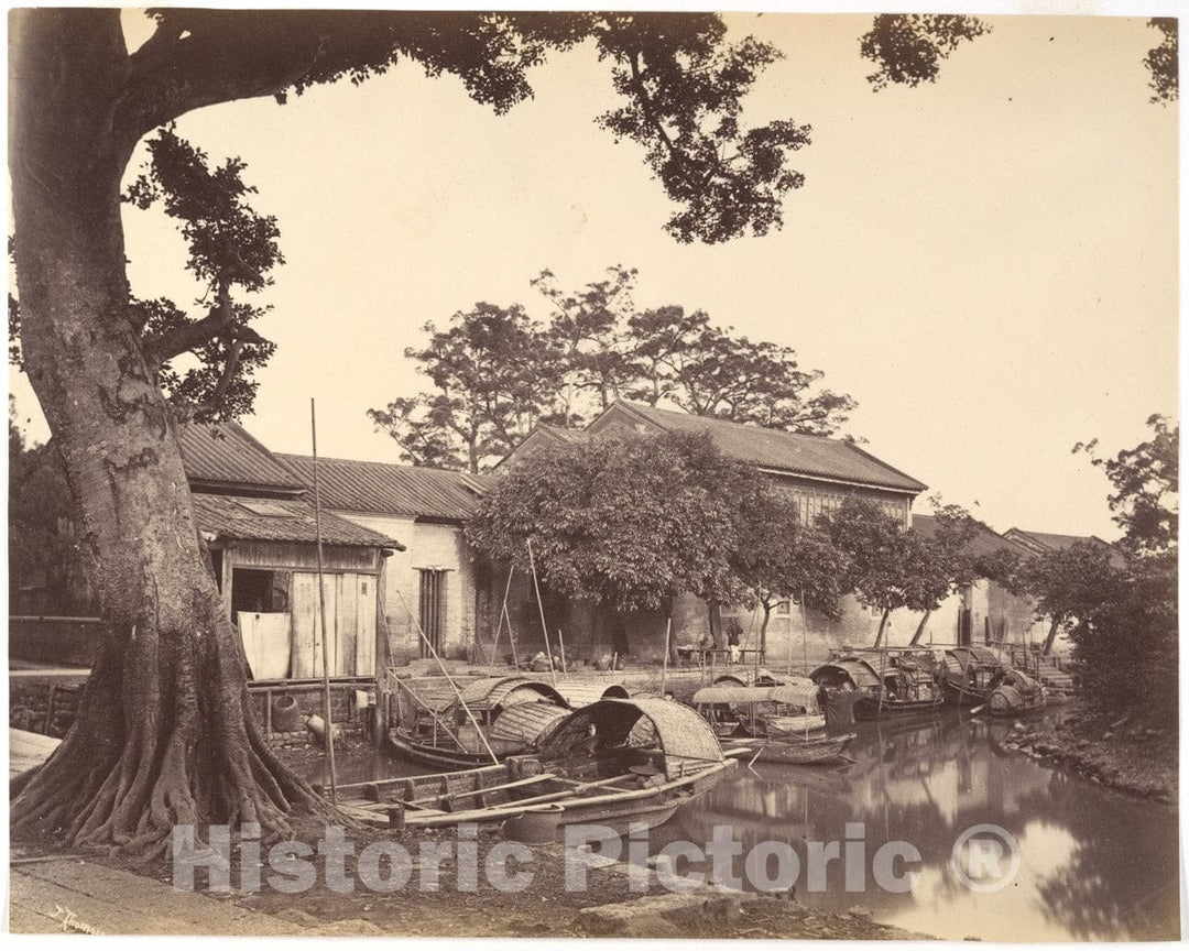 Photo Print : John Thomson - A Creek in Canton 1 : Vintage Wall Art