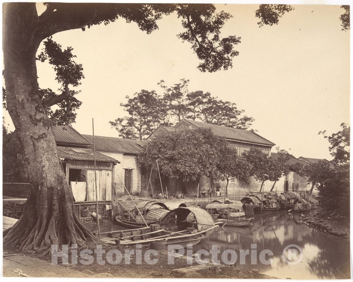 Photo Print : John Thomson - A Creek in Canton 1 : Vintage Wall Art