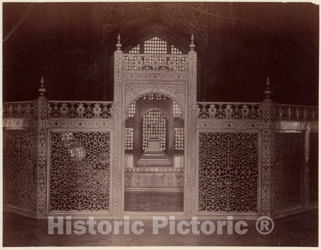 Photo Print : Interior of Taj Mahal, Agra : Vintage Wall Art