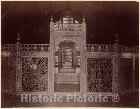 Photo Print : Interior of Taj Mahal, Agra : Vintage Wall Art
