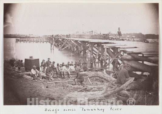 Photo Print : Timothy H. O'sullivan - Bridge Across Pamunkey River, Near White House : Vintage Wall Art