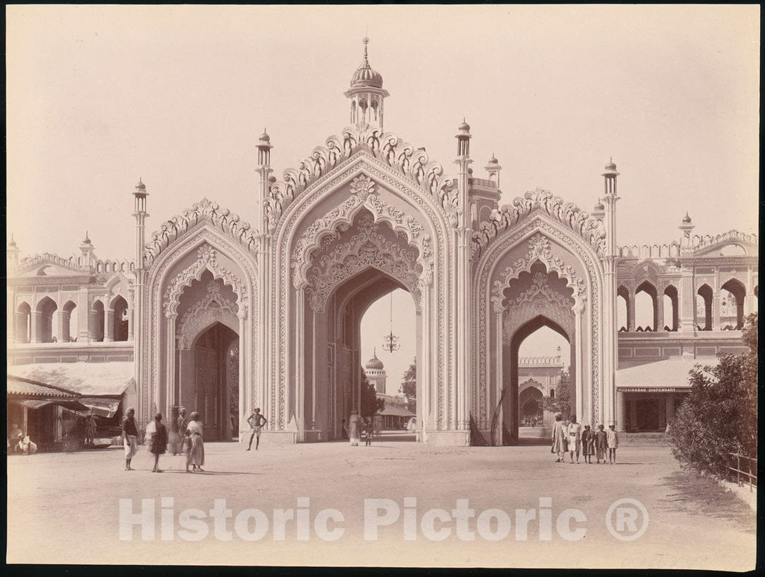 Photo Print : Husainabad Bazar Gateway, Lucknow, India : Vintage Wall Art