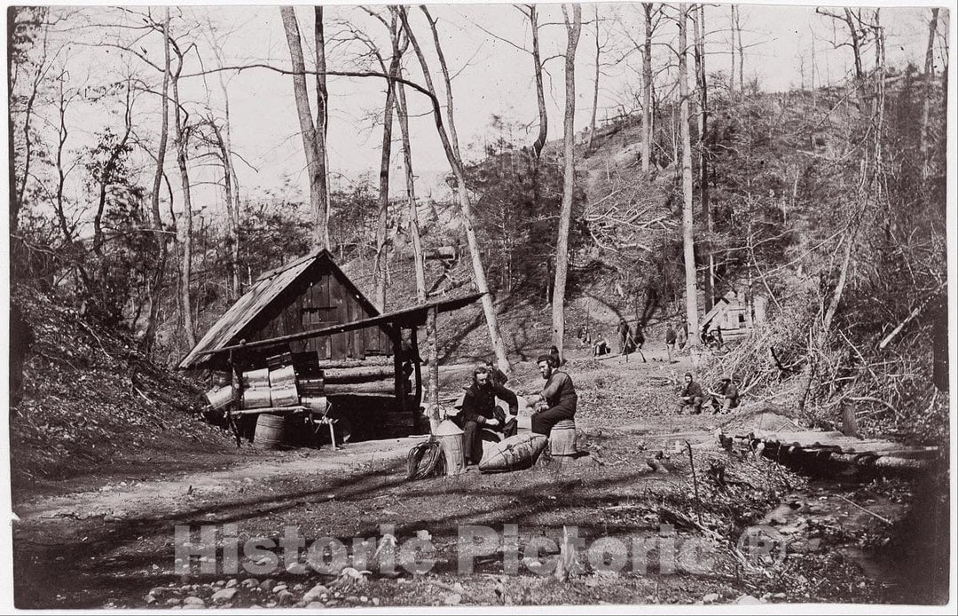 Photo Print : A Union Station on The James River Established for Extracting Gunpowder from Confederate Torpedoes - Artist: Andrew Joseph Russell - 1864 : Vintage Wall Art