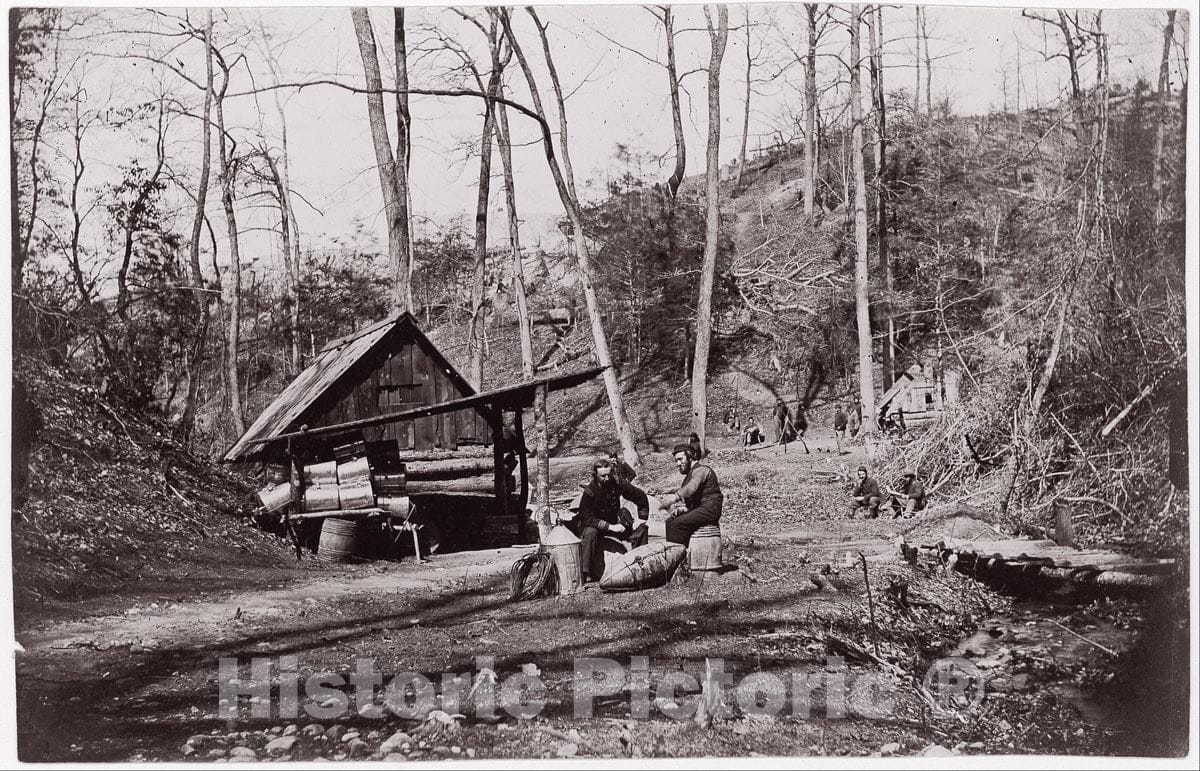 Photo Print : A Union Station on The James River Established for Extracting Gunpowder from Confederate Torpedoes - Artist: Andrew Joseph Russell - 1864 : Vintage Wall Art