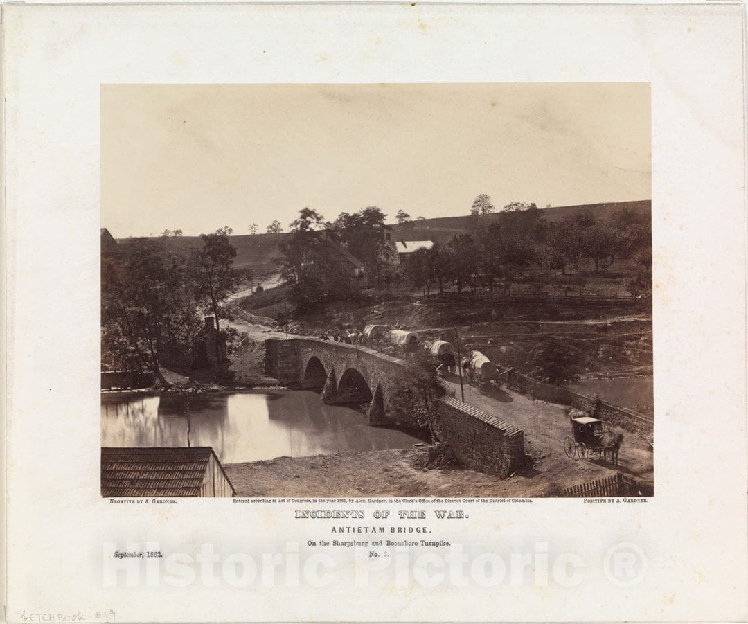 Photo Print : Alexander Gardner - Antietam Bridge, On The Sharpsburgh and Boonsboro Turnpike, No. 3, September 1862 : Vintage Wall Art