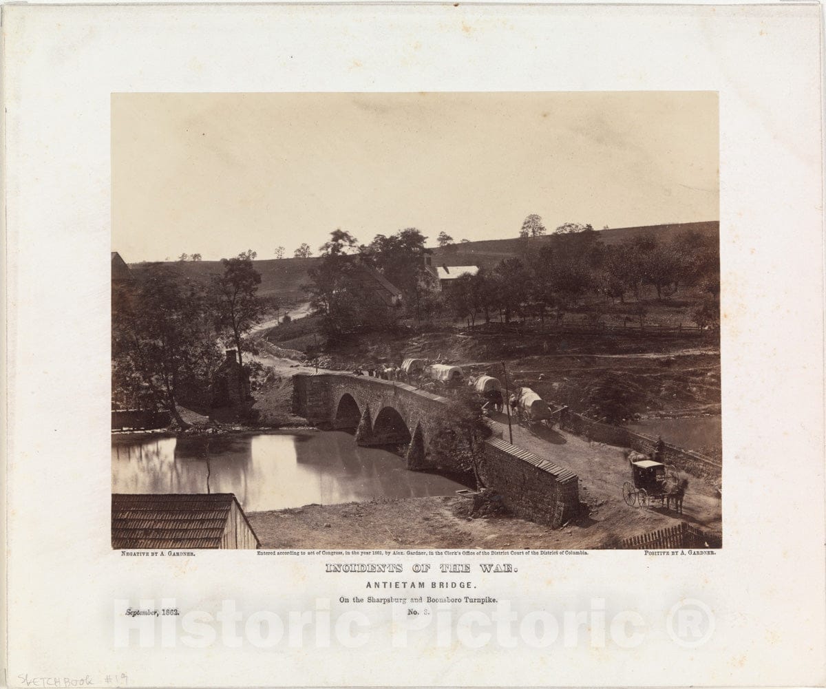 Photo Print : Alexander Gardner - Antietam Bridge, On The Sharpsburgh and Boonsboro Turnpike, No. 3, September 1862 : Vintage Wall Art