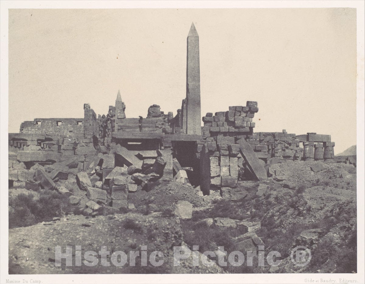 Photo Print : Maxime Du Camp - Thebes. Palais de Karnak. Sanctuaire de Granit et Salle Hypostyle : Vintage Wall Art