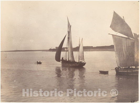 Photo Print : Eugène Atget - Boats at La Rochelle : Vintage Wall Art
