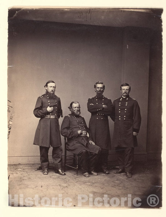 Photo Print : Mathew B. Brady - General William Ward and Staff : Vintage Wall Art
