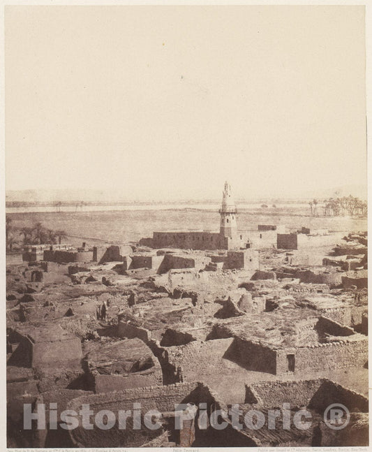 Photo Print : Félix Teynard - Edfou, Aspect Générale de la Ville Vue de la Plateforme Centrale du Pylône : Vintage Wall Art