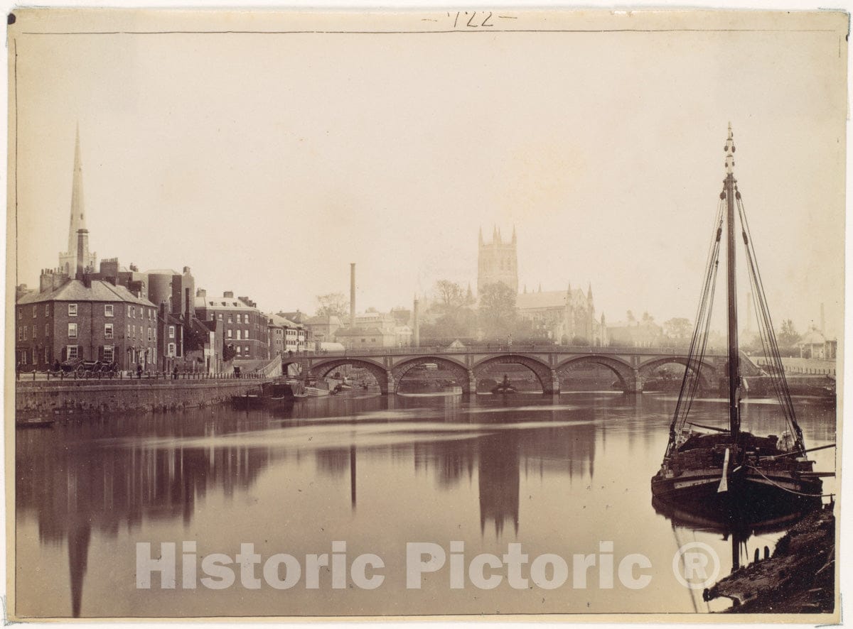 Photo Print : Francis Bedford - Worcester. from The Severn : Vintage Wall Art