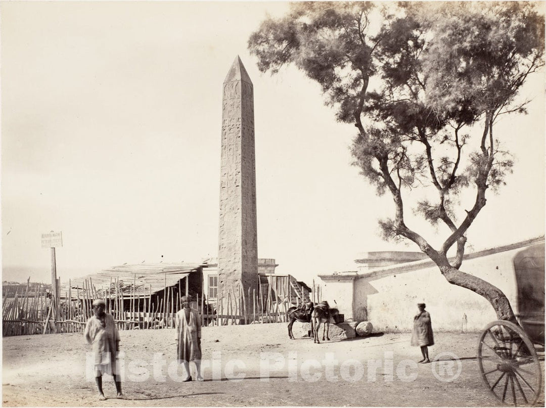 Photo Print : Francis Frith - Egyptian Obelisk,Cleopatra's Needle, in Alexandria, Egypt : Vintage Wall Art