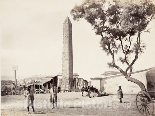 Photo Print : Francis Frith - Egyptian Obelisk,Cleopatra's Needle, in Alexandria, Egypt : Vintage Wall Art