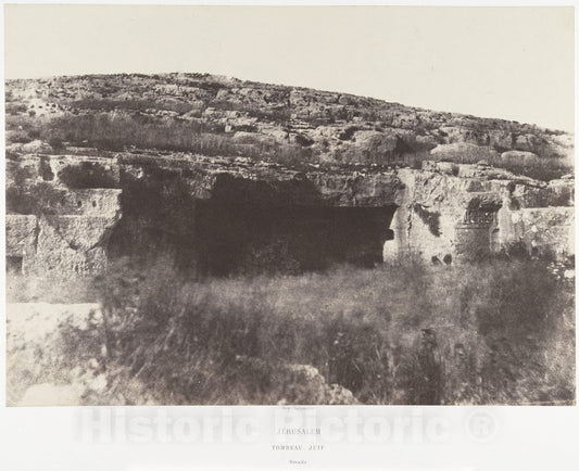 Photo Print : Auguste Salzmann - Jérusalem, Tombeau Juif, Détails : Vintage Wall Art