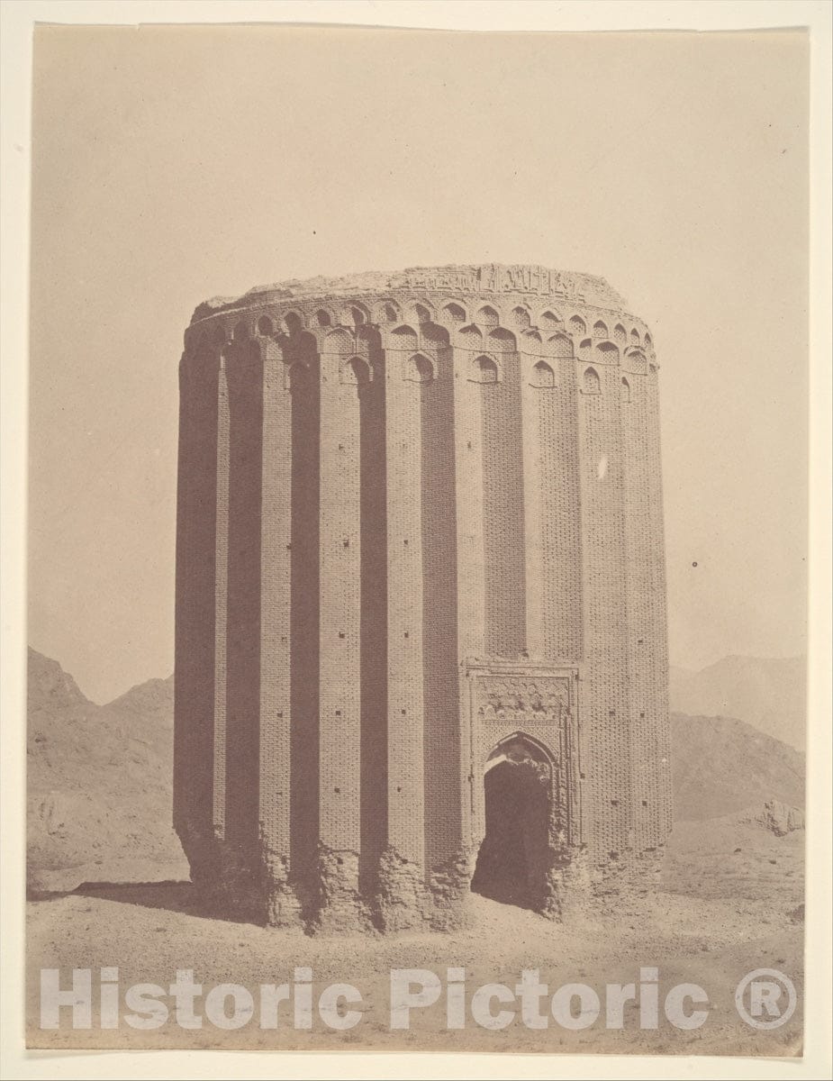 Photo Print : Possibly by Luigi Pesce - RAYY, Tower of Toghrul, 1139. : Vintage Wall Art